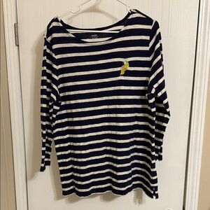 Old Navy Navy and White Striped Shirt